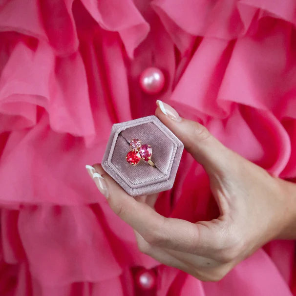 Caroline Svedbom Colette Ring Gold Coral Combo