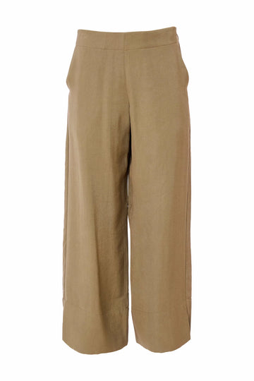 Naya Army Wide Leg Trouser With Slit At Hem