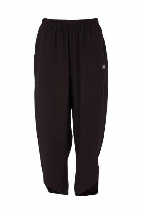 Naya Black Pull Up Trouser With Curved Detail At Hem