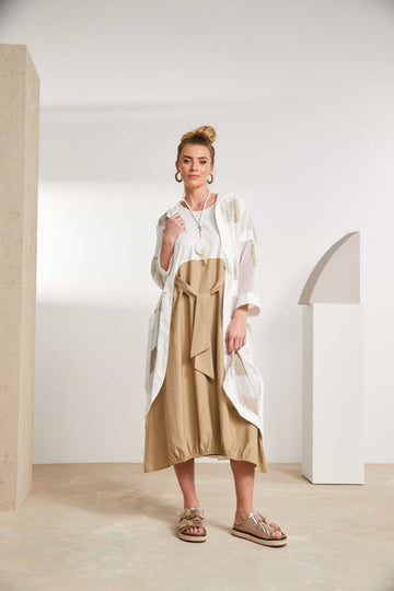 Naya Mesh Faded Block Print Jacket With Contrast Panels