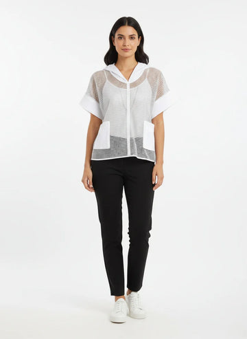Naya Mesh Top With Contrast Pocket And Cuff