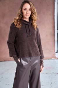 Naya Mohair Look Knit Funnel Neck Top