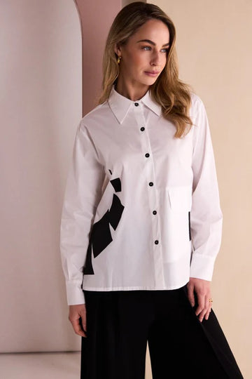 Naya Placement Print Shirt With Contrast Trim