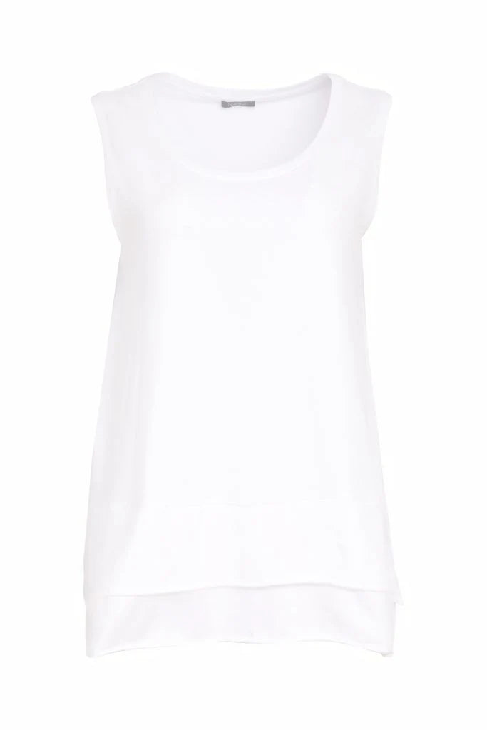 Naya Raw Hem Vent Panel Top - White
