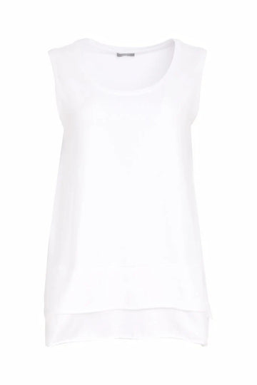 Naya Raw Hem Vent Panel Top - White