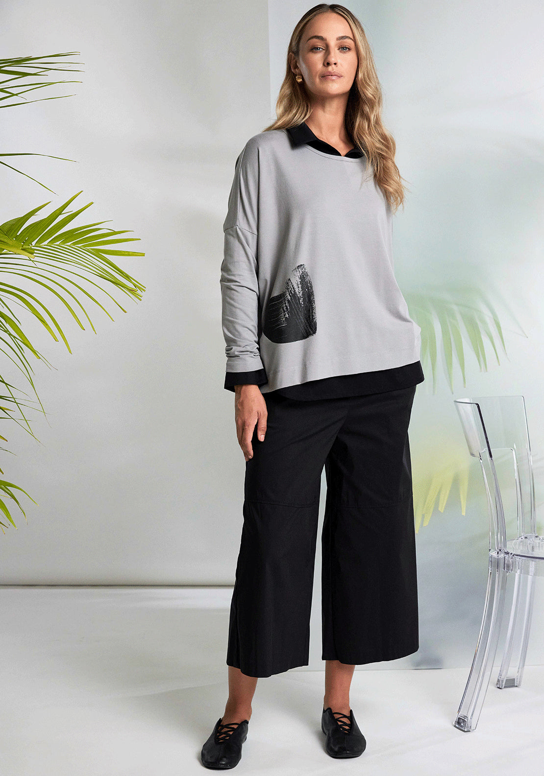 Naya Side Pocket Crop Wide Leg Trousers