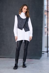 Naya Two Piece Shirt With Wrap Top And Zip Detail