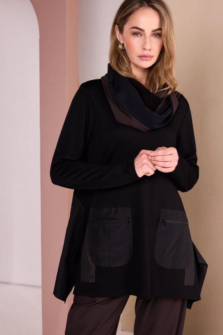 Naya Two Tone Choko/Black Scarf