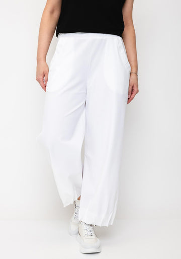 Naya White Trousers With Cinch Cuff