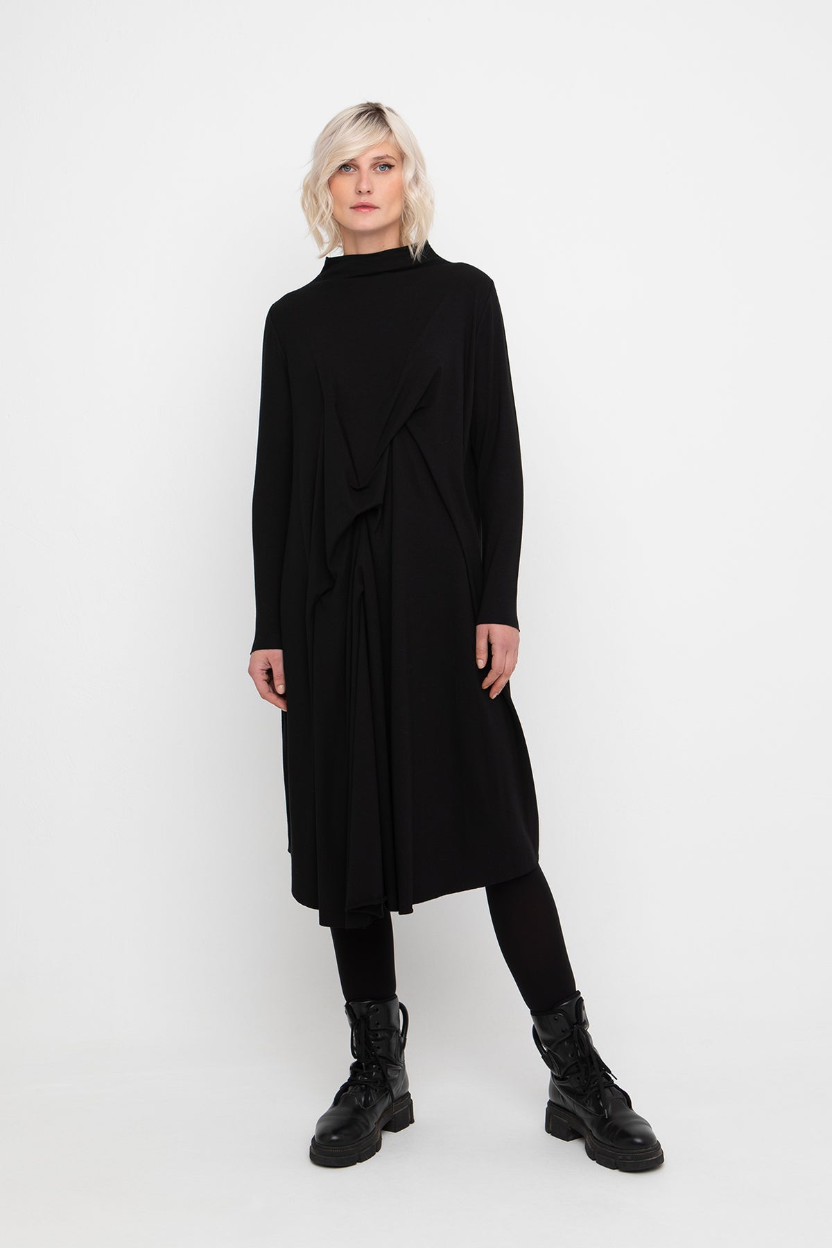 Ozai N Ku Black Dress With Fold Effect on the Back