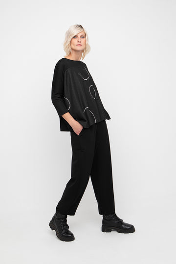 Ozai N Ku Black Top With White Details