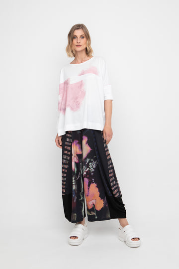 Ozai N Ku Round Neck Relaxed Pink Top