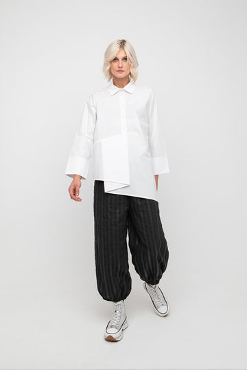 Ozai N Ku White Button Placket Shirt