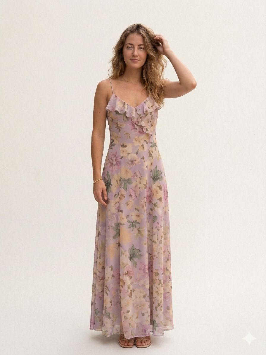 Access Fashion Pink Ruffle Floral Dress