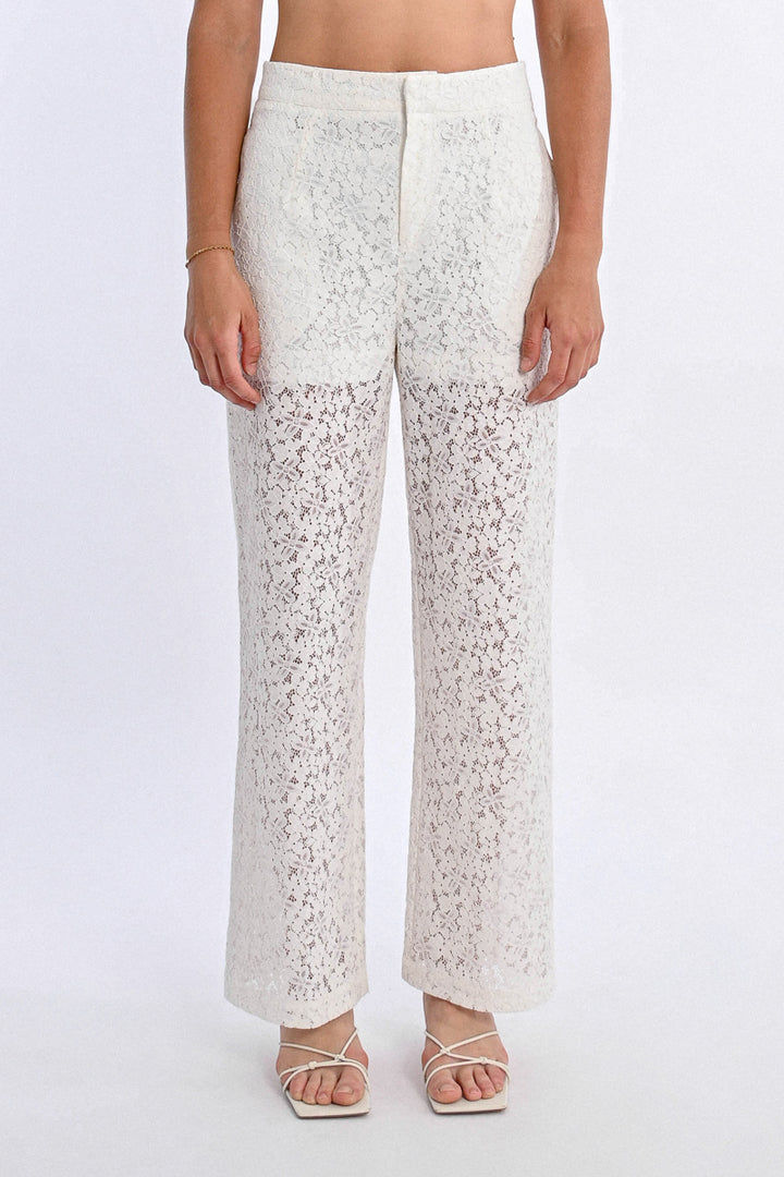 Molly Bracken White Ladies Woven Pants
