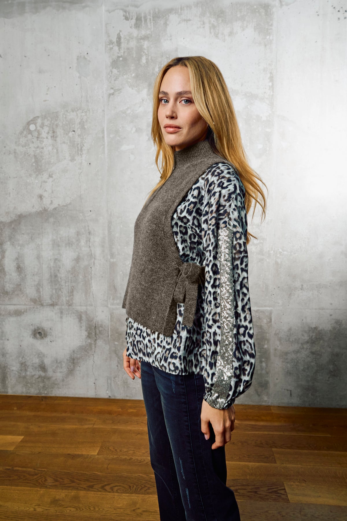 Tuzzi Quiet Wild Leopard Print Blouse