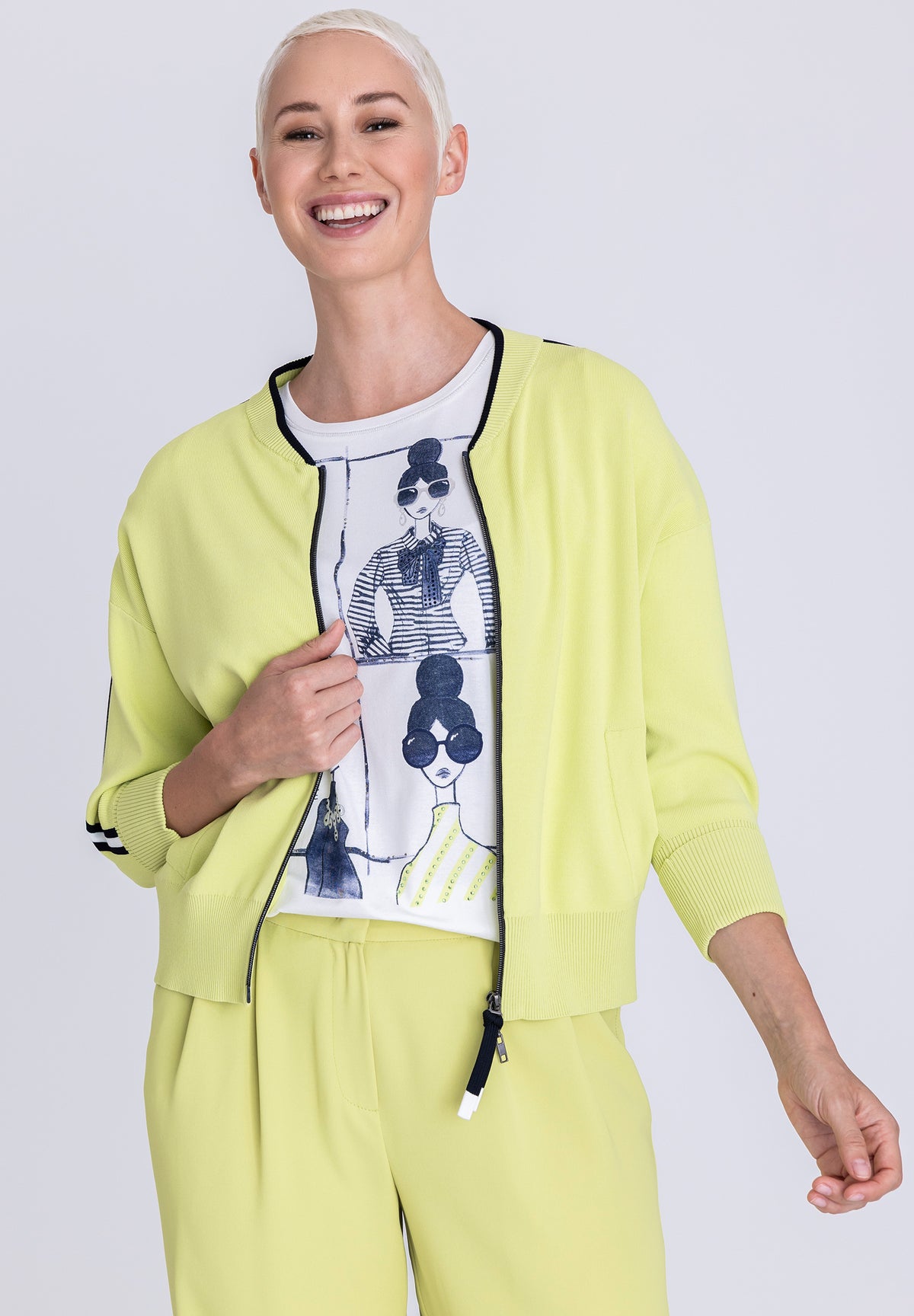 Tuzzi Lime Accent Stripe Jackets