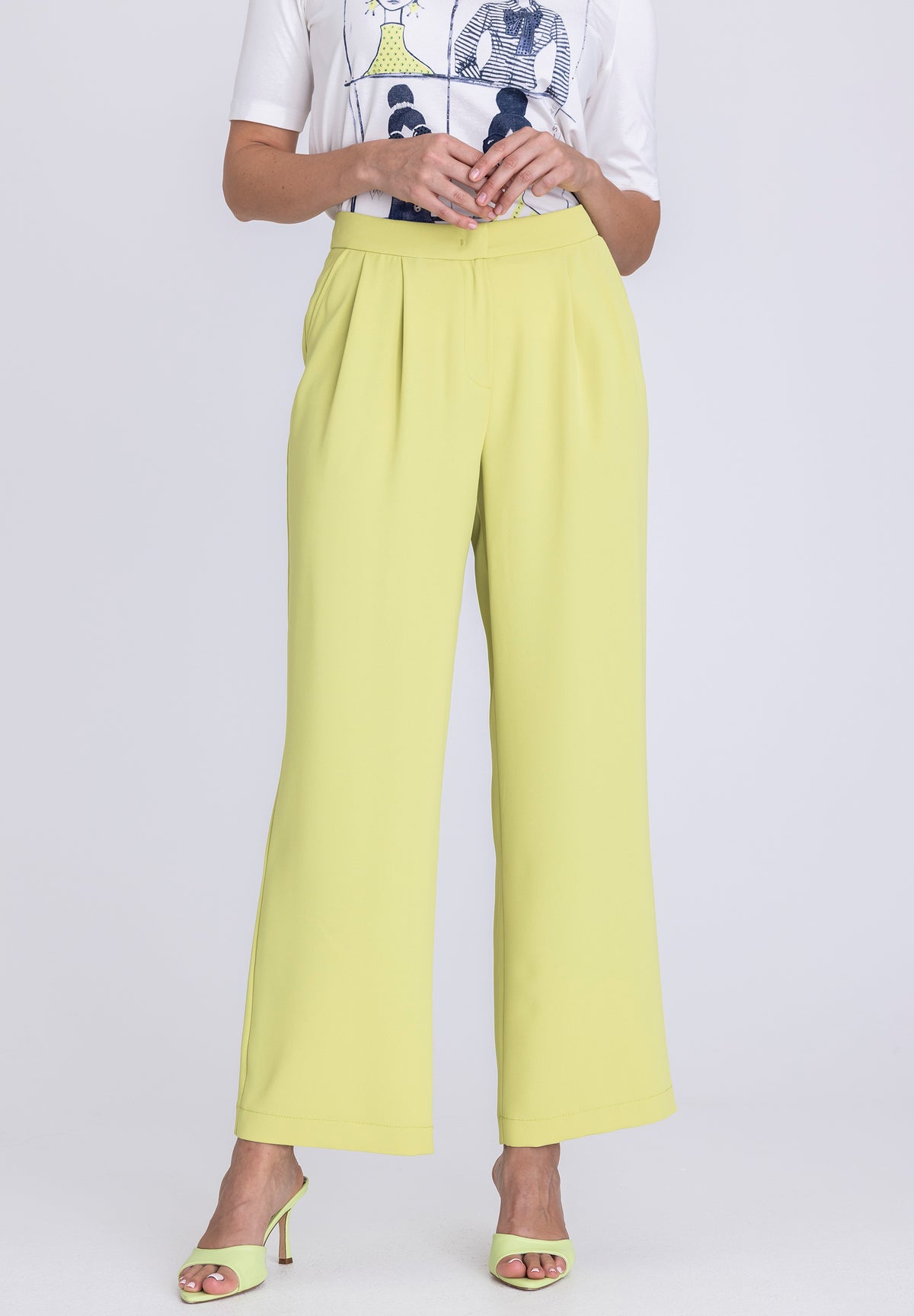 Tuzzi Lime Wide Leg Trousers