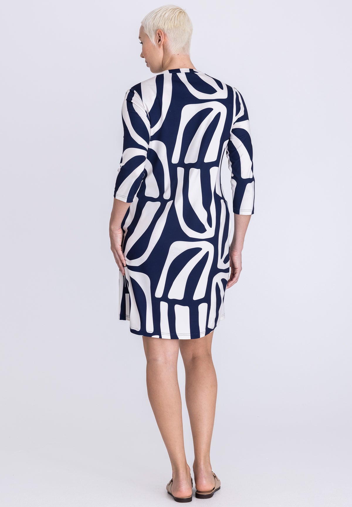 Tuzzi V Neck Print Dress