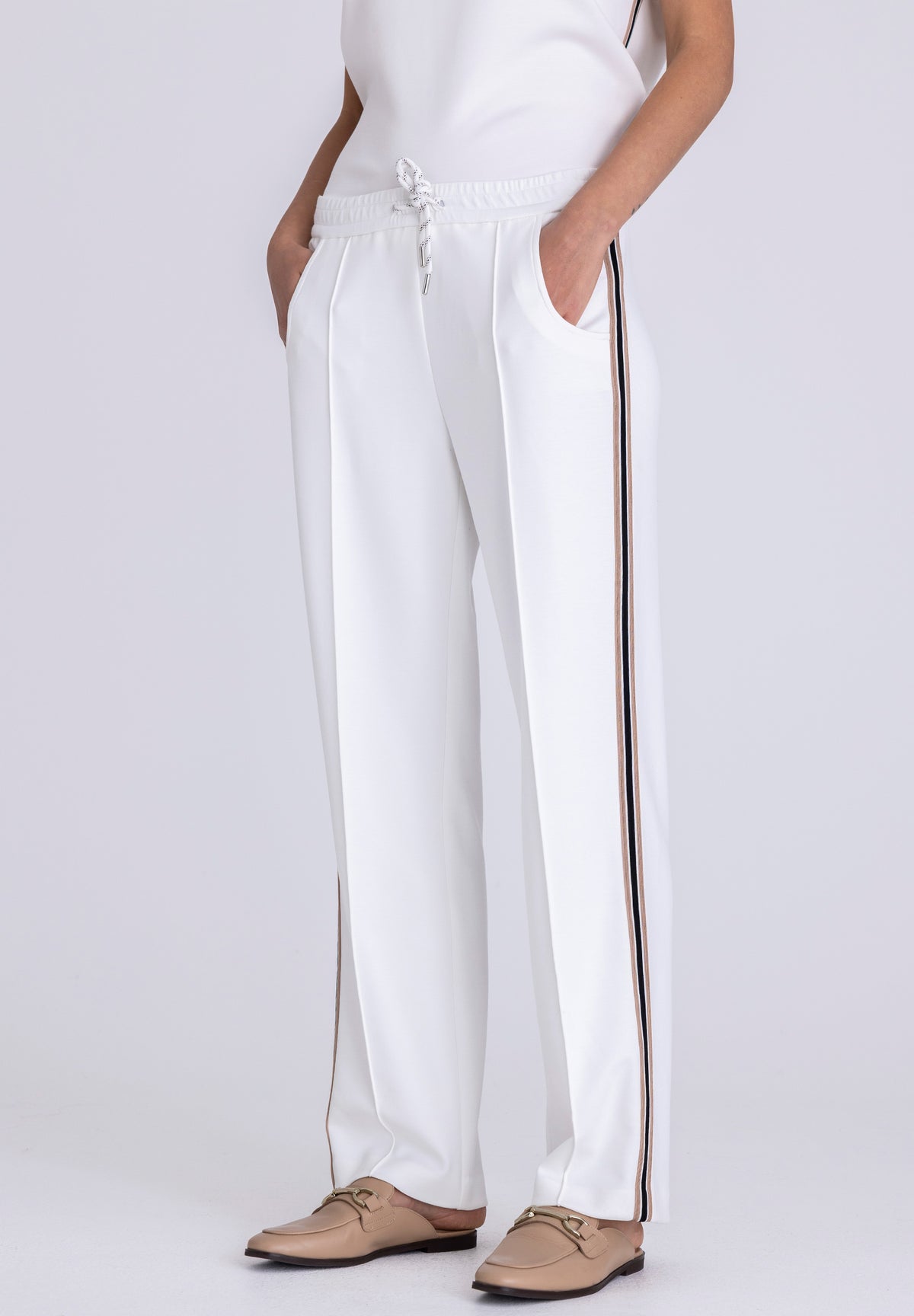 Tuzzi White Sports Luxe Trousers