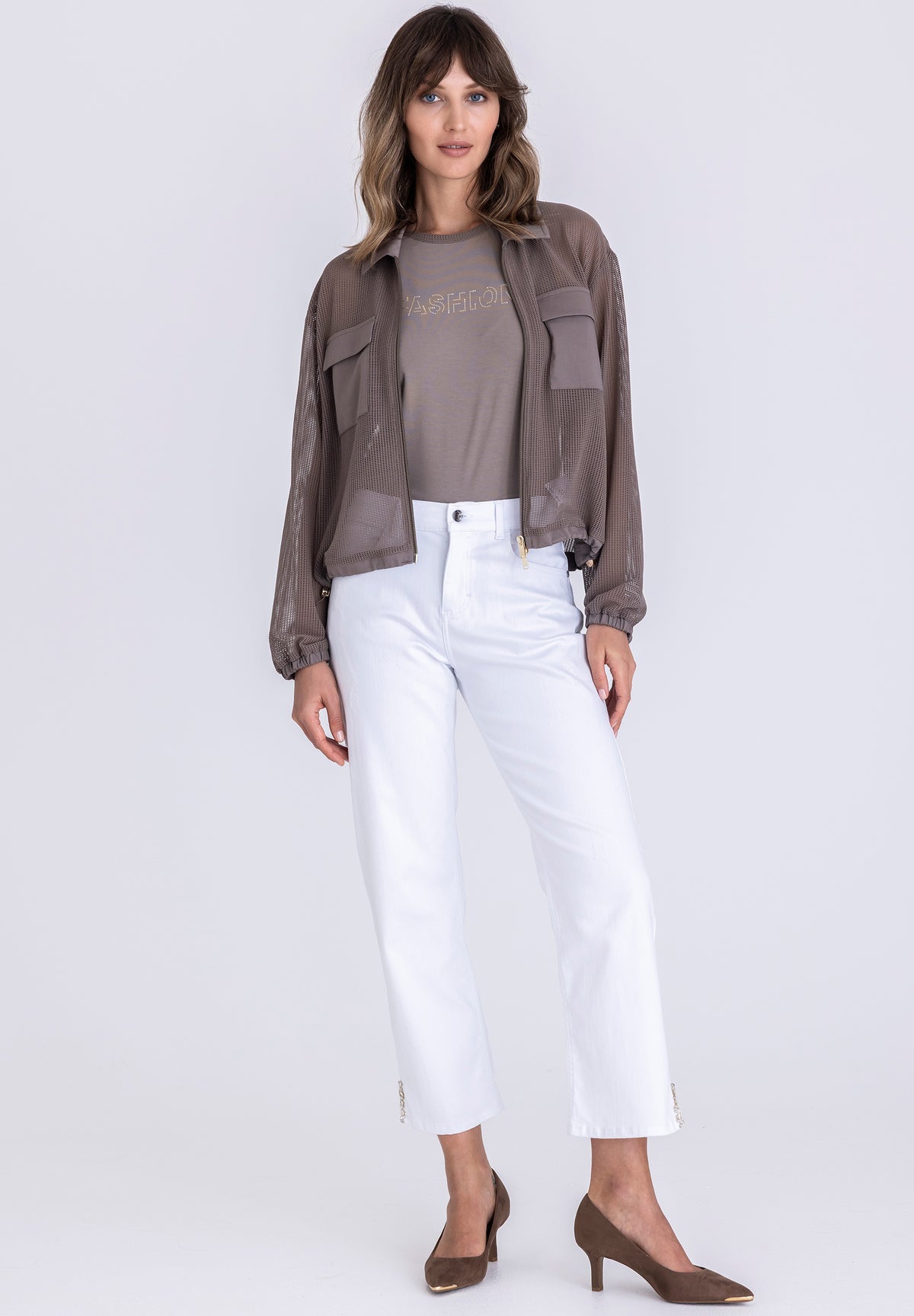 Tuzzi Taupe Mesh Short Jacket