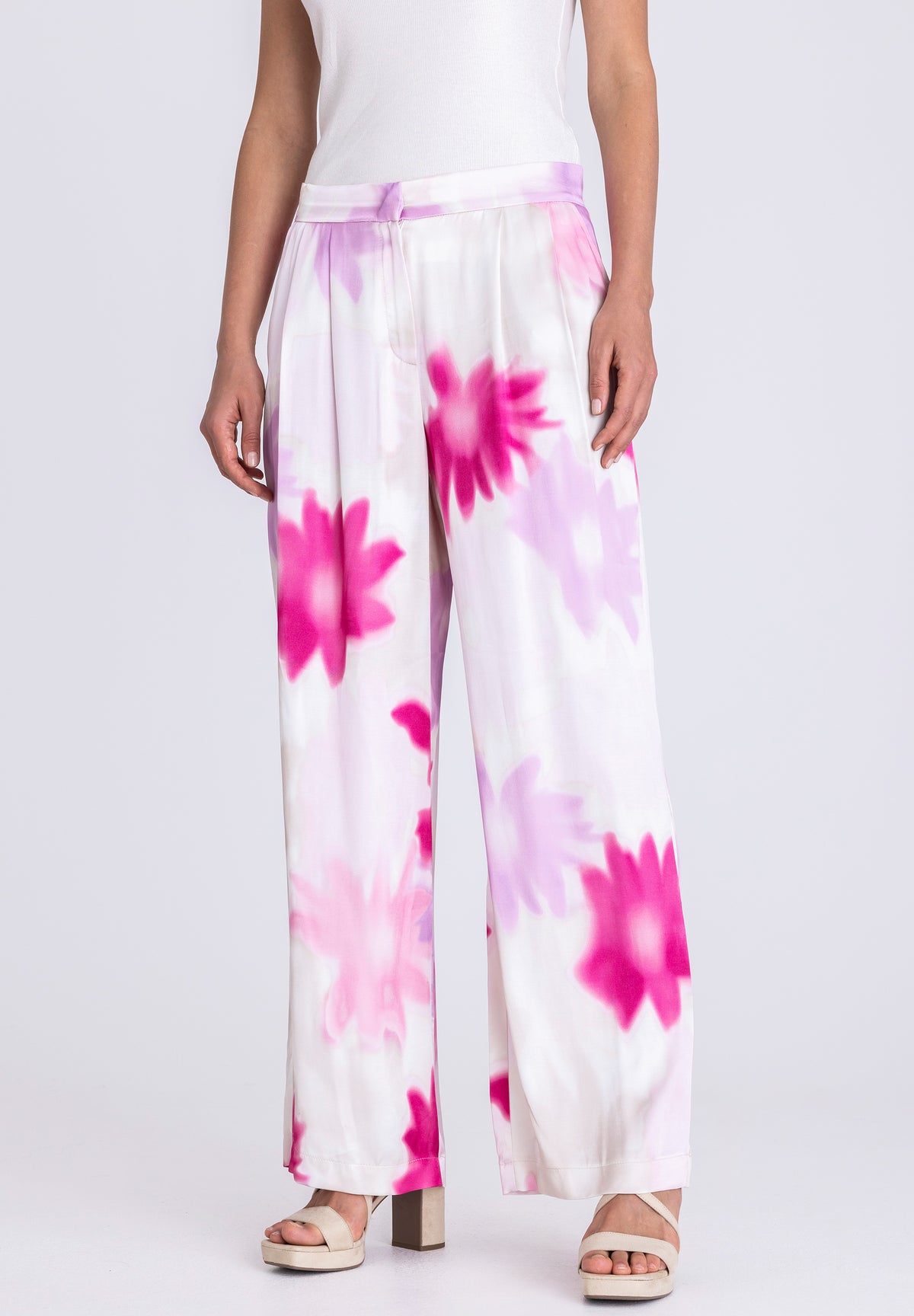 Tuzzi Rose All Day Blurred Pink Floral Trouser