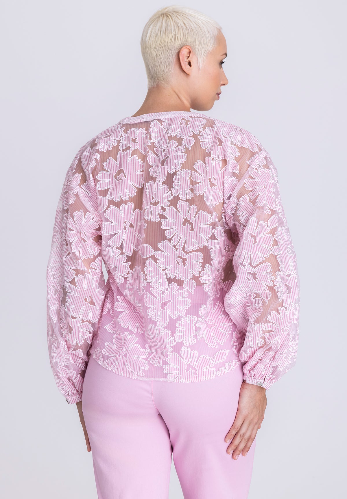 Tuzzi Rose All Day Pink/White Striped Blouse