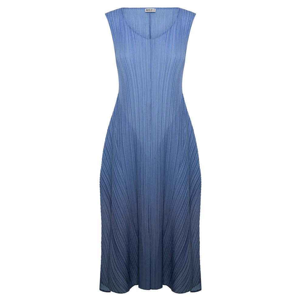 Alquema Long Estrella Dress And Collare Coat - Sky Indigo