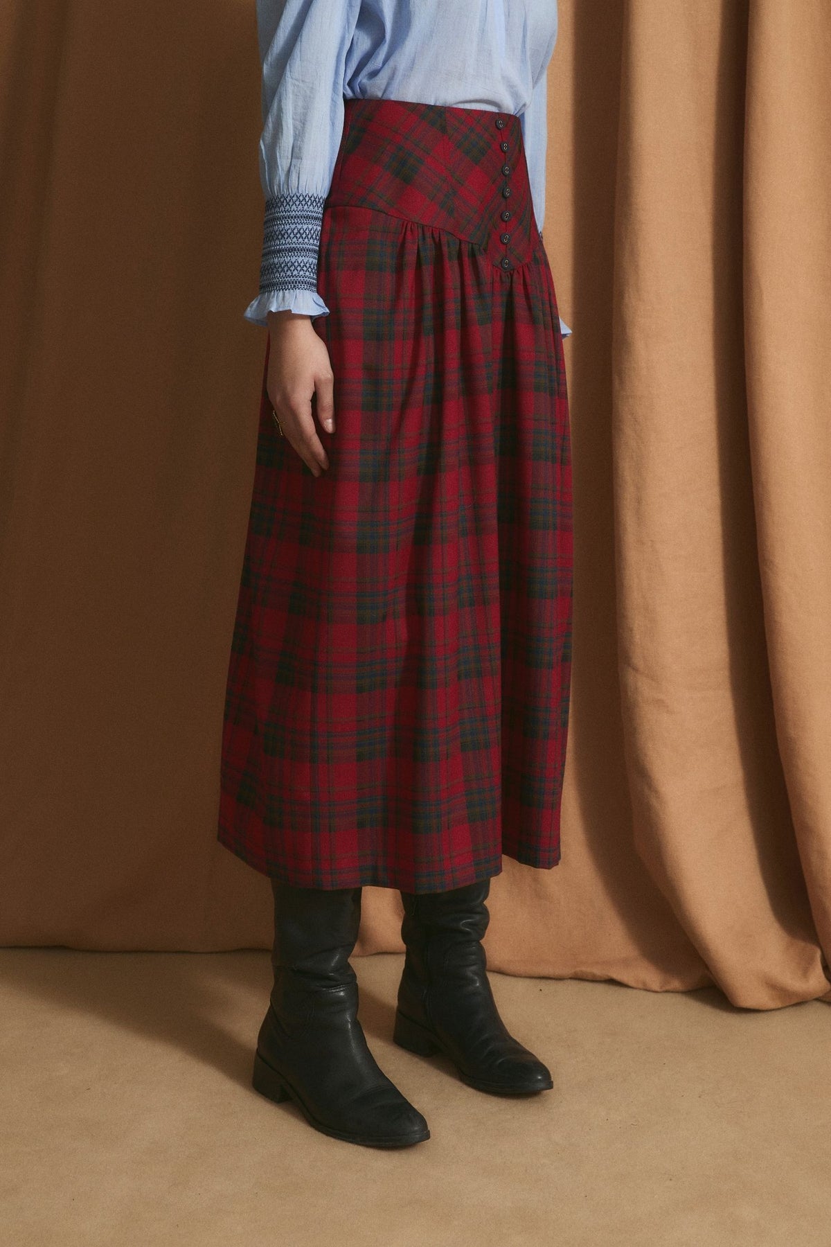 SOPHIE + LUCIE Falda Fede Tartan Rojo Skirt