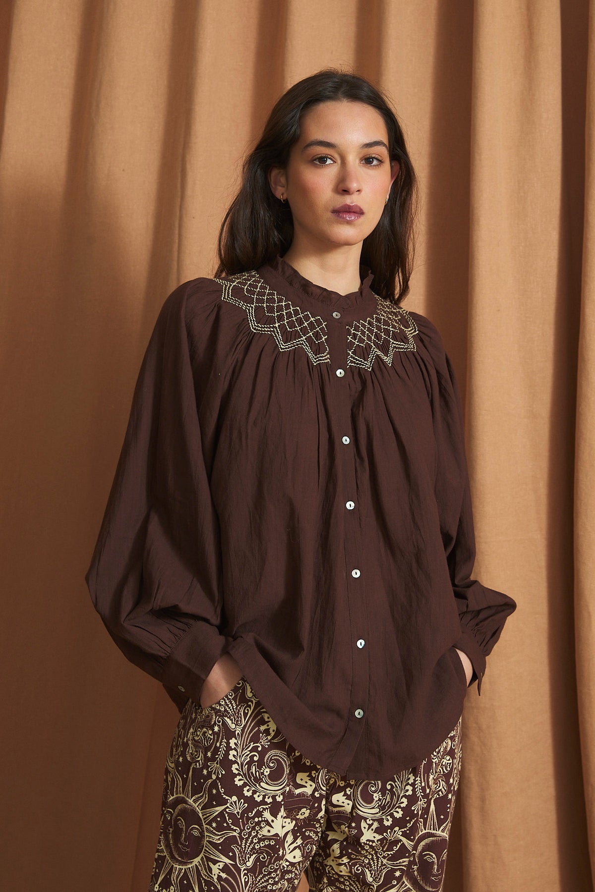 SOPHIE + LUCIE Chocolate Blouse