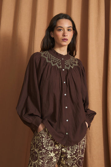SOPHIE + LUCIE Chocolate Blouse