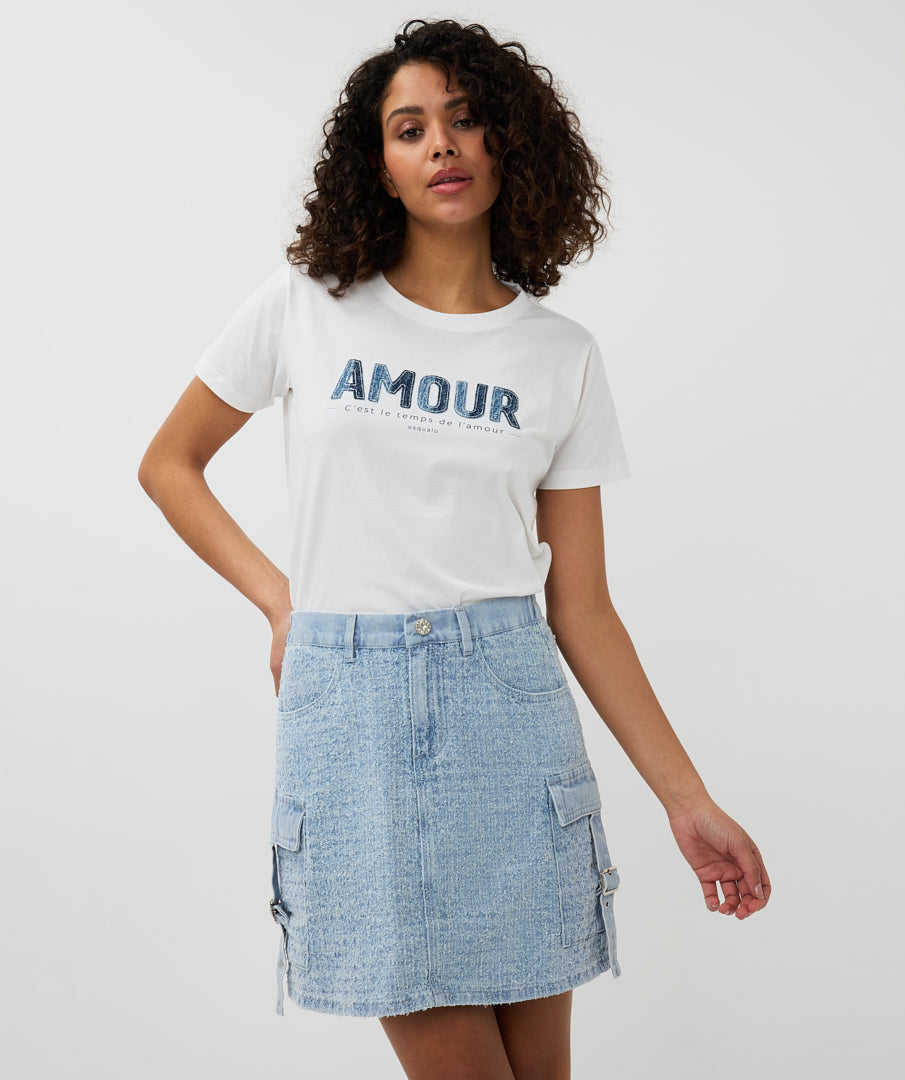 Esqualo Off White Denim AMOUR Tshirt