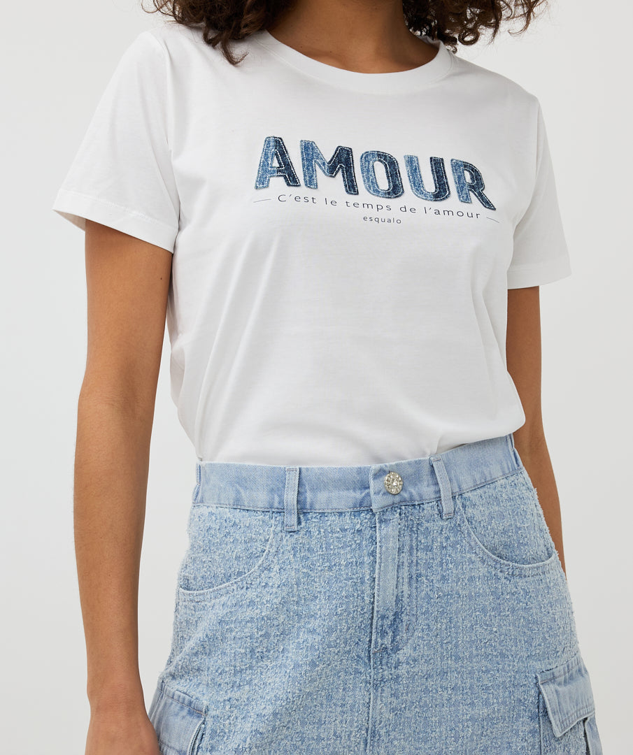 Esqualo Off White Denim AMOUR Tshirt