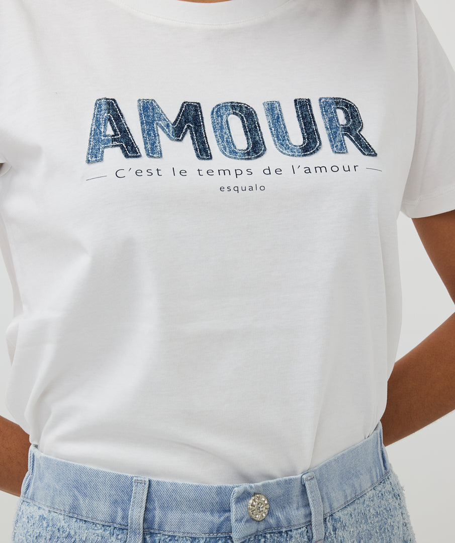 Esqualo Off White Denim AMOUR Tshirt