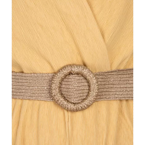 Esqualo Yellow Fancy Crinkle Jumpsuit