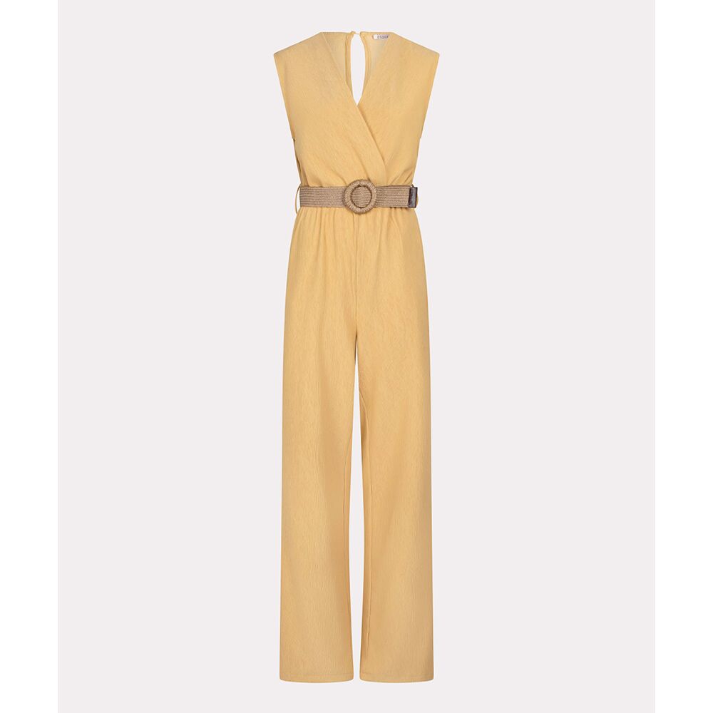 Esqualo Yellow Fancy Crinkle Jumpsuit