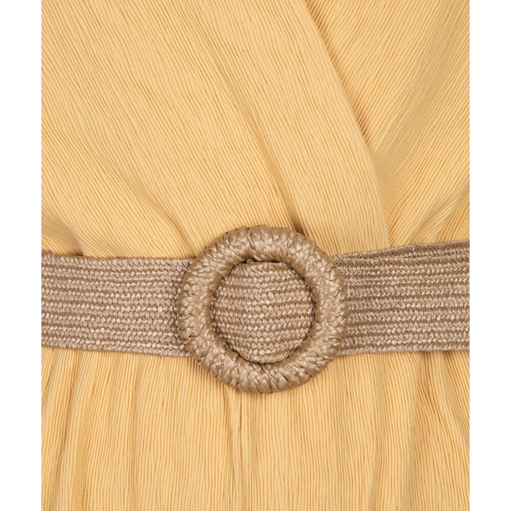 Esqualo Yellow Fancy Crinkle Jumpsuit