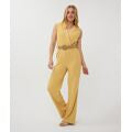 Esqualo Yellow Fancy Crinkle Jumpsuit