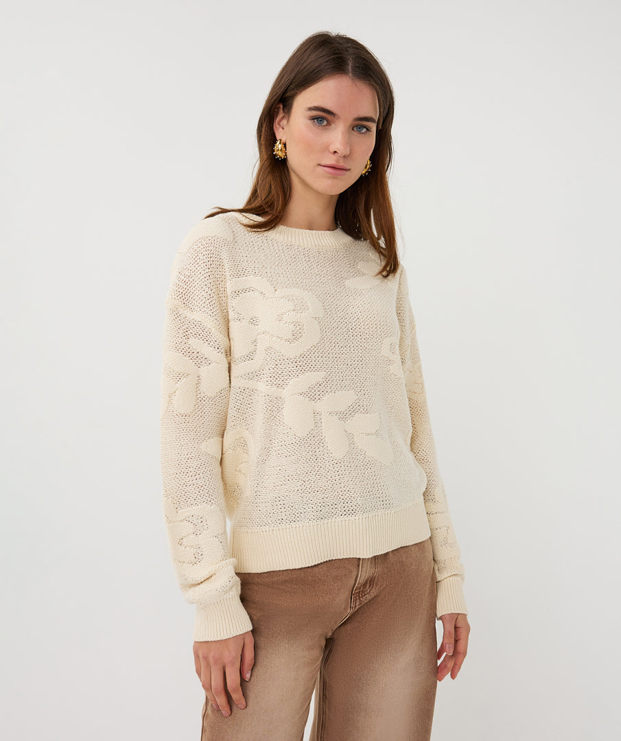 Esqualo Sweater Daisy Knitted Sweaster - Cream