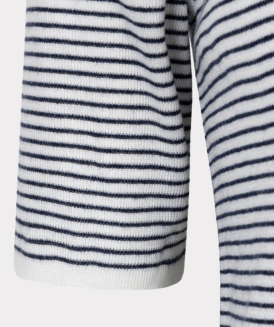 Esqualo Sweater S/S Striped Off White/Navy