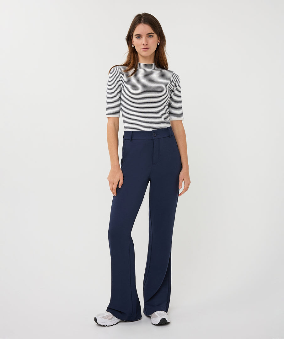 Esqualo Sweater S/S Striped Off White/Navy