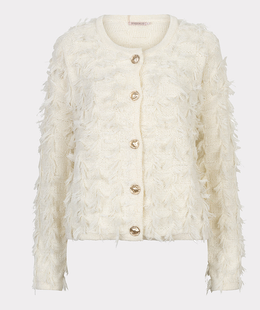 Esqualo Fringed Cardigan - Ecru