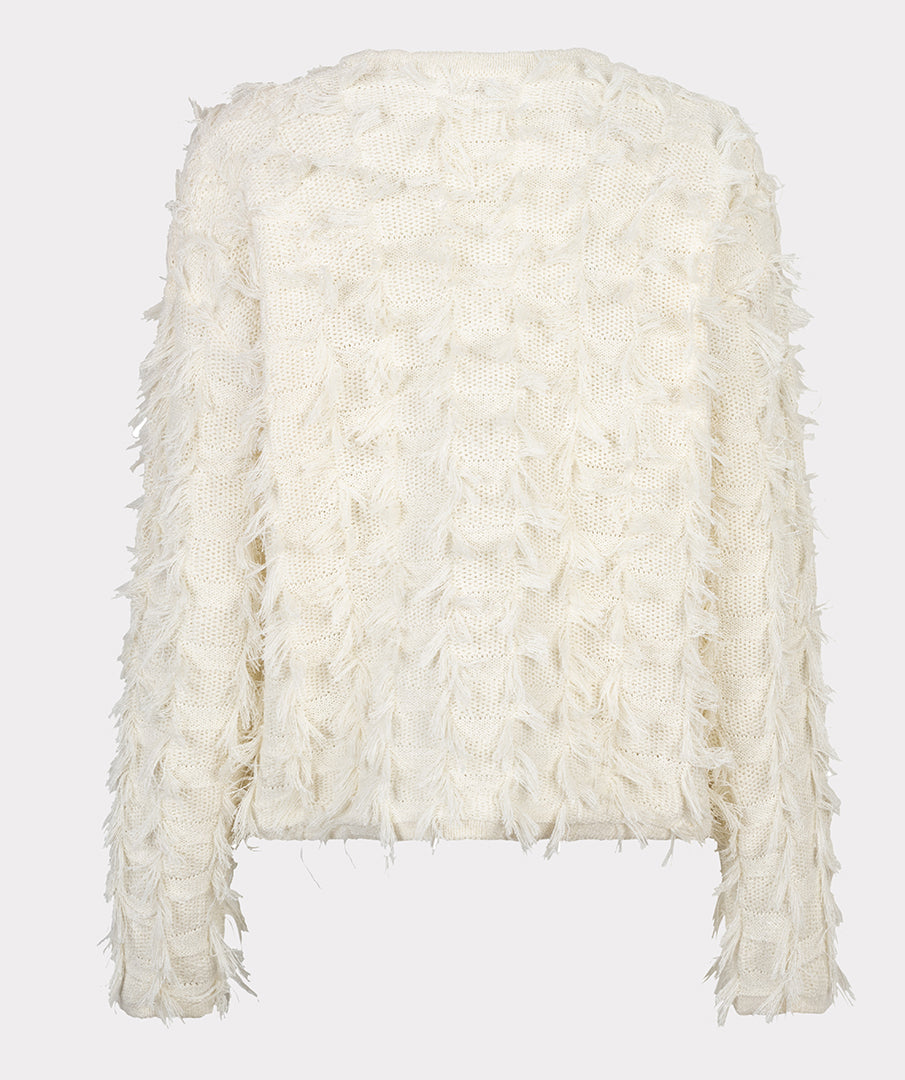 Esqualo Fringed Cardigan - Ecru