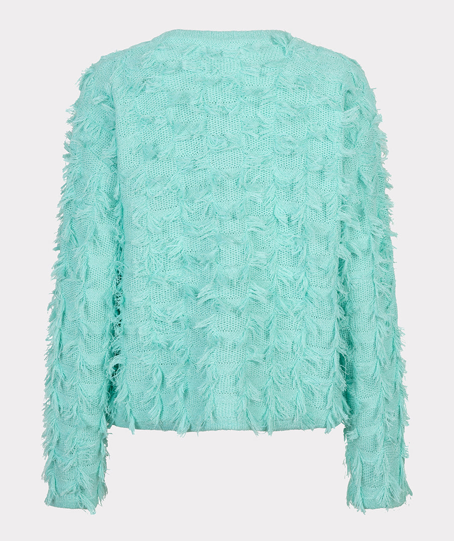 Esqualo Mint Green Fringed Cardigan