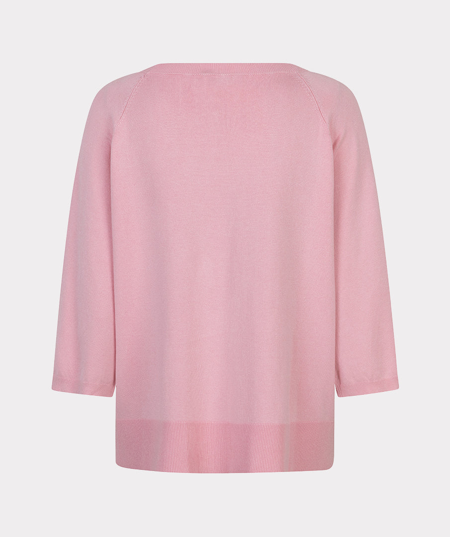 Esqualo Sweater Wide Sleeve Basic Knit - Romance Rose