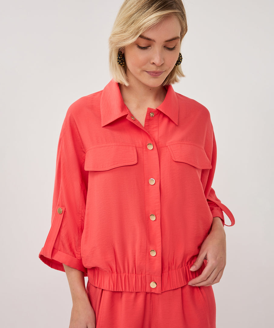 Esqualo S/Slve Slub Chili Red Jacket