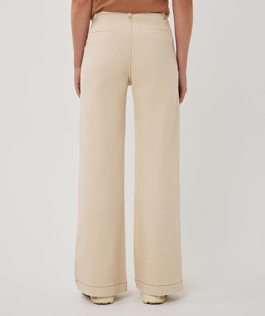 Esqualo Wide Twill Natural Trousers