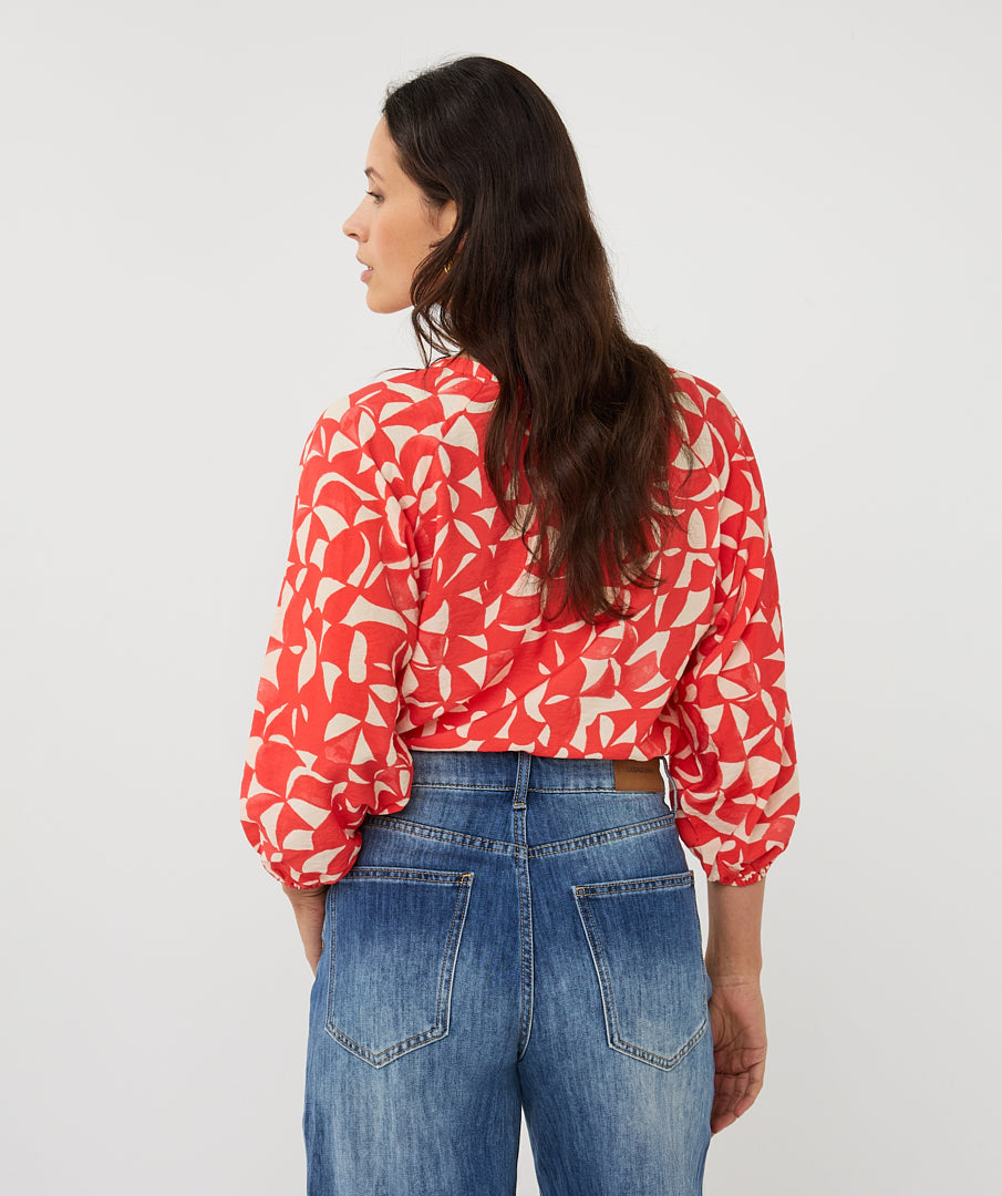 Esqualo Raglan Scarlet Graphic Print Blouse