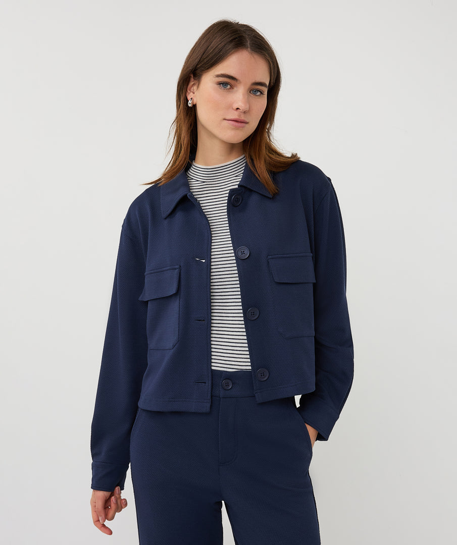 Esqualo Navy Structured Jacket