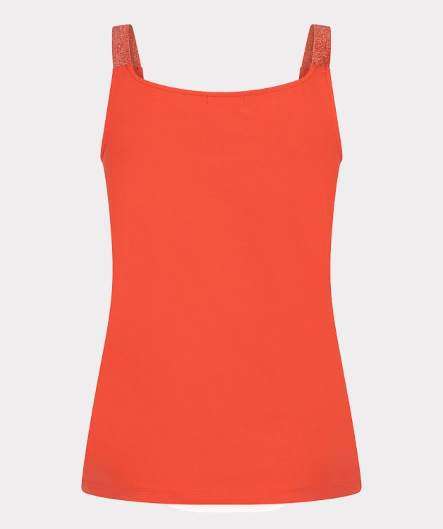 Esqualo  Chili Red Cami With Lurex Straps